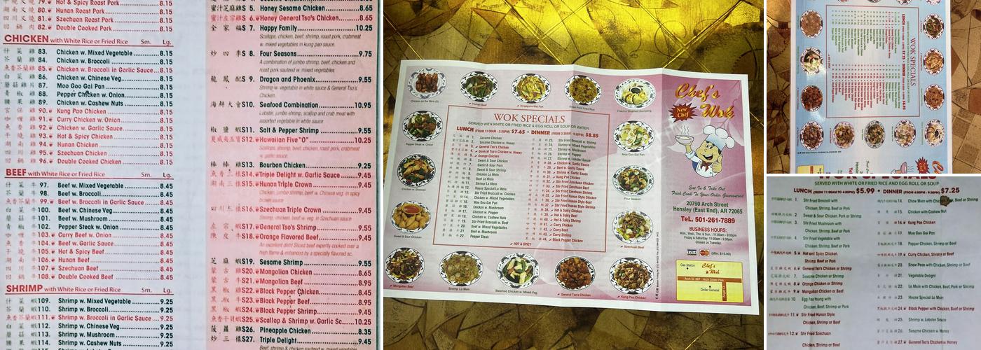 Chef's Wok Restaurant Menu