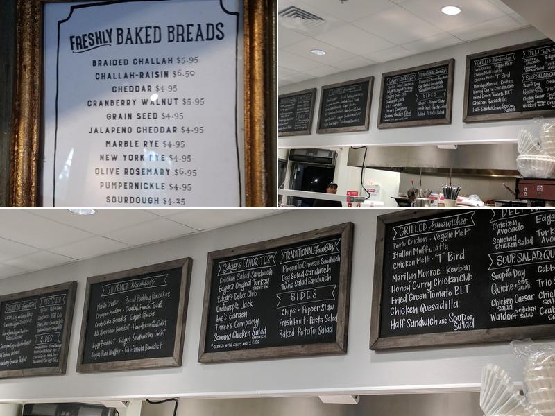 Edgar's Bakery Menu