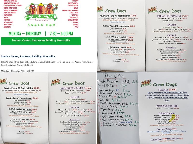 Crew Dogs Menu