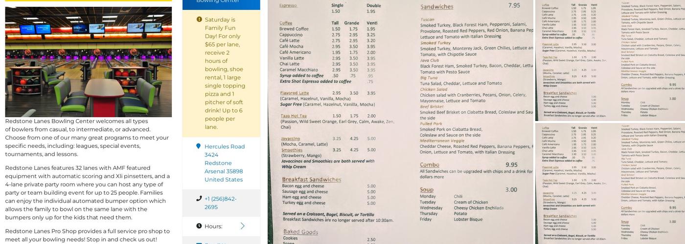Java Cafe Menu