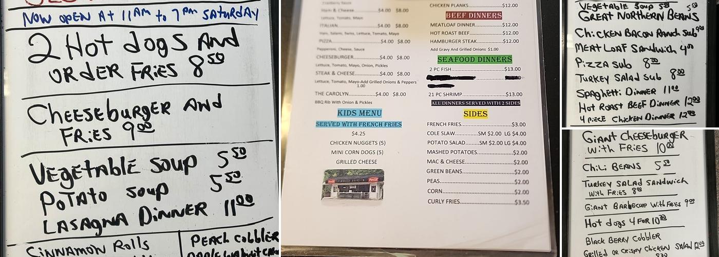 Pinnacle Drive Inn Menu