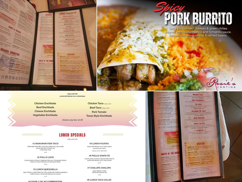 Rosie's Mexican Cantina Menu