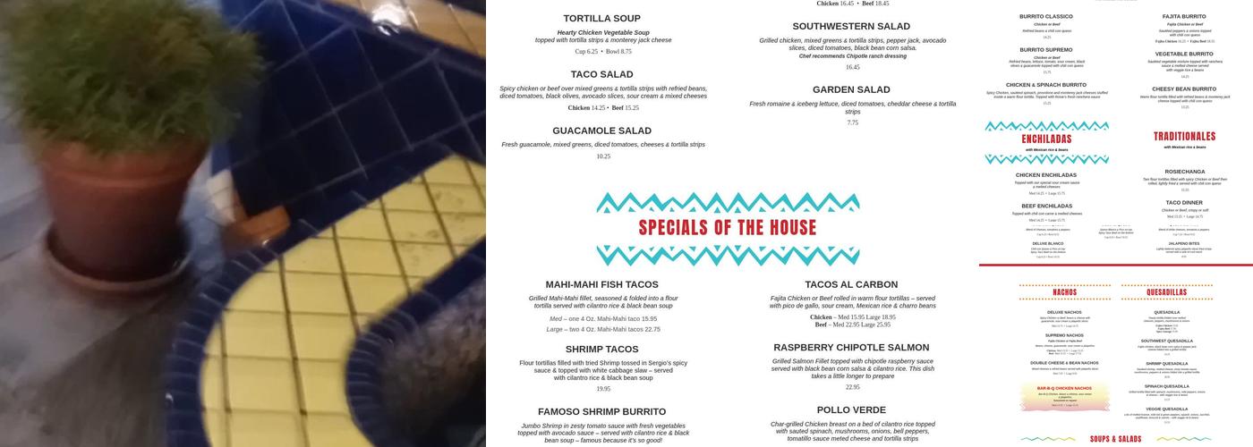 Rosie's Mexican Cantina Menu