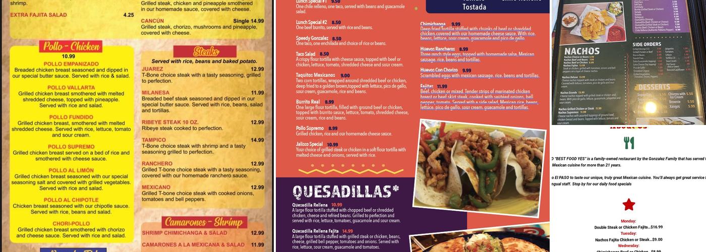 El Paso Menu