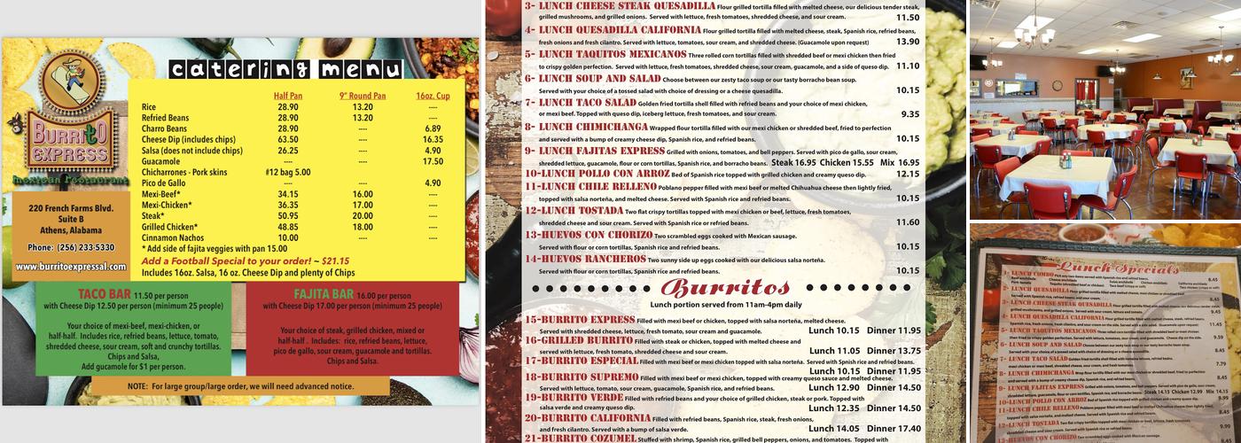 Burrito Express Menu