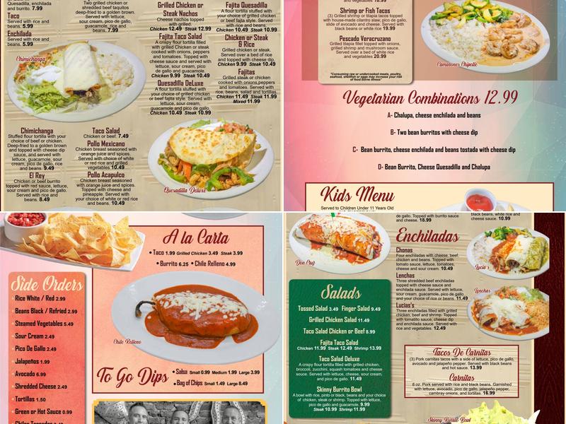 Lucia's Cocina Mexicana Menu