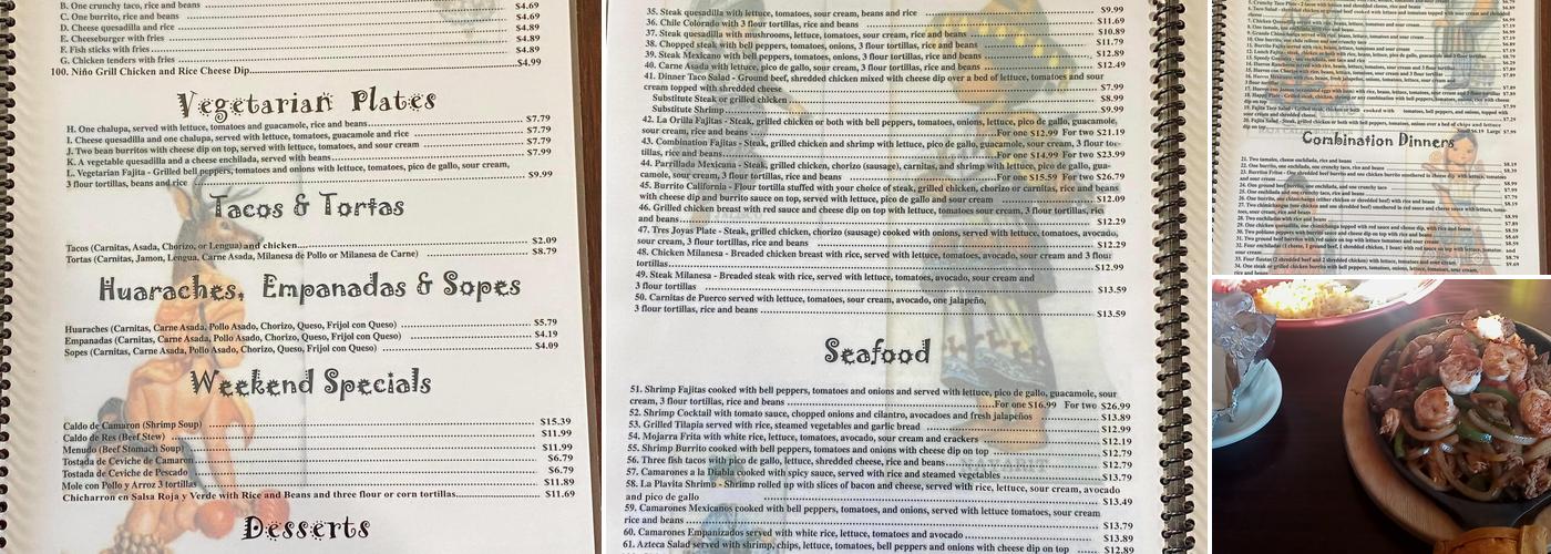 Tio Juan Mexican Grill Menu