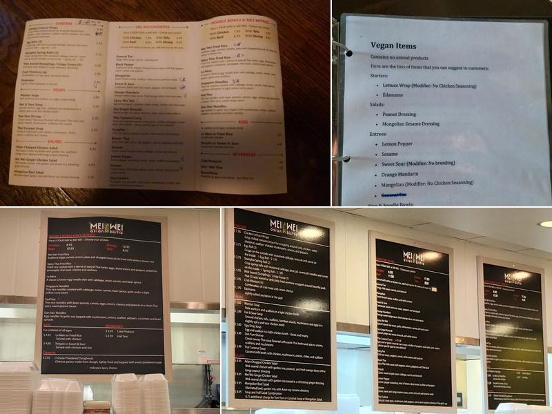 Mei Wei Asian Bistro Menu