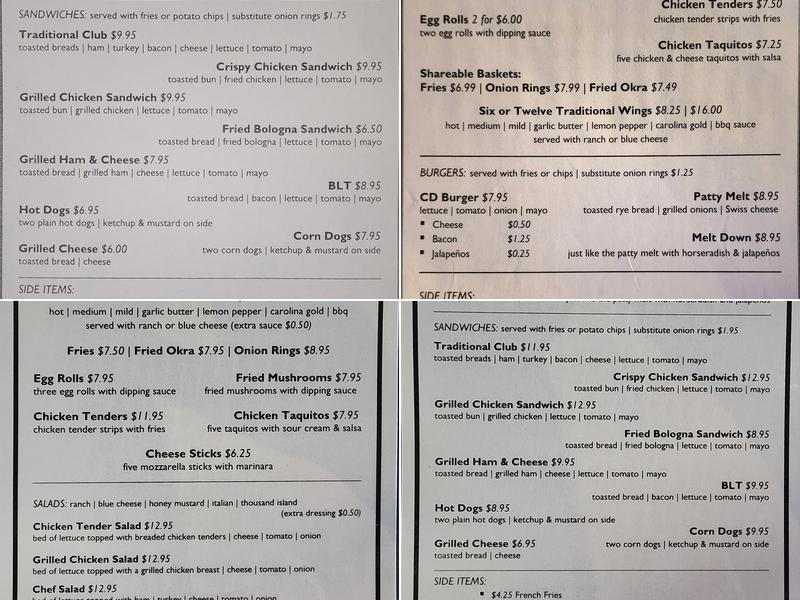 Cds pub and grill Menu