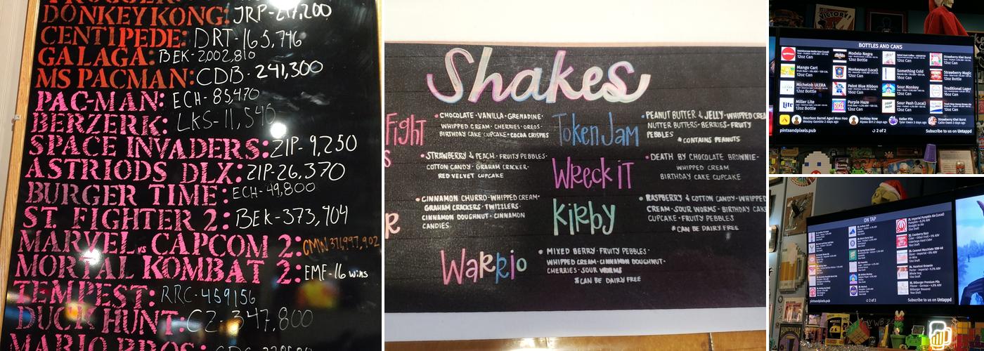 Pints & Pixels Menu