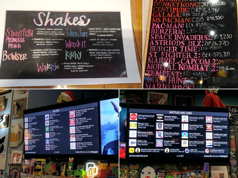 Pints & Pixels Menu