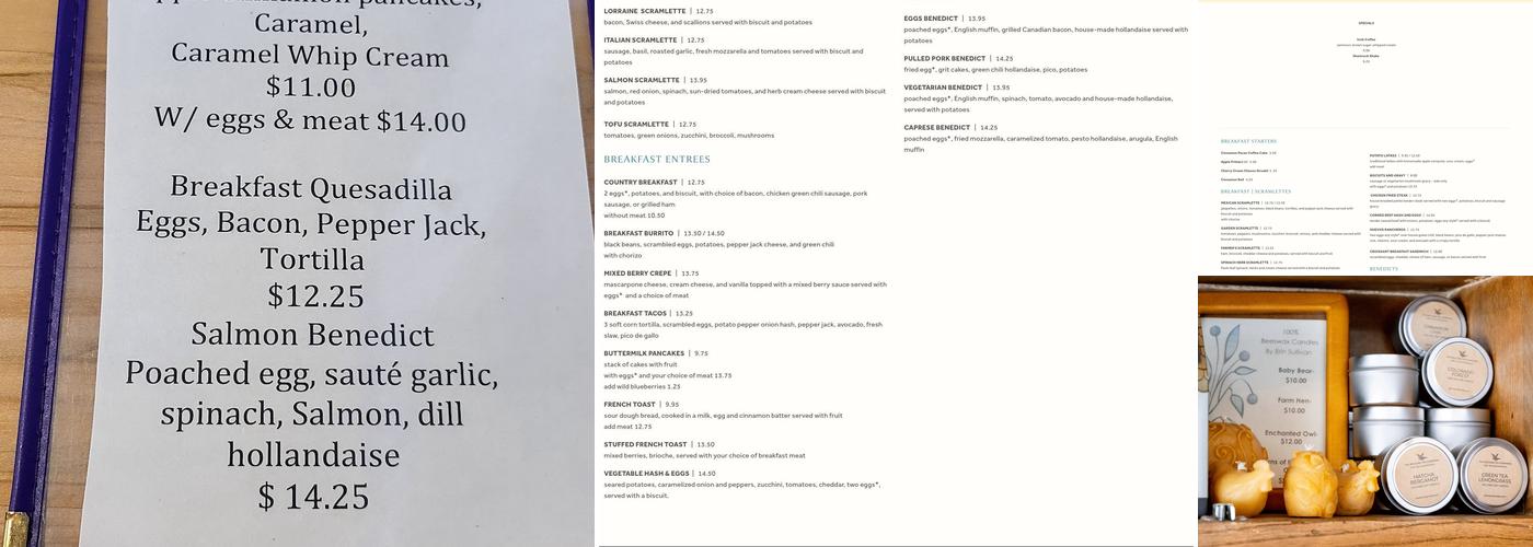 The Huckleberry Menu