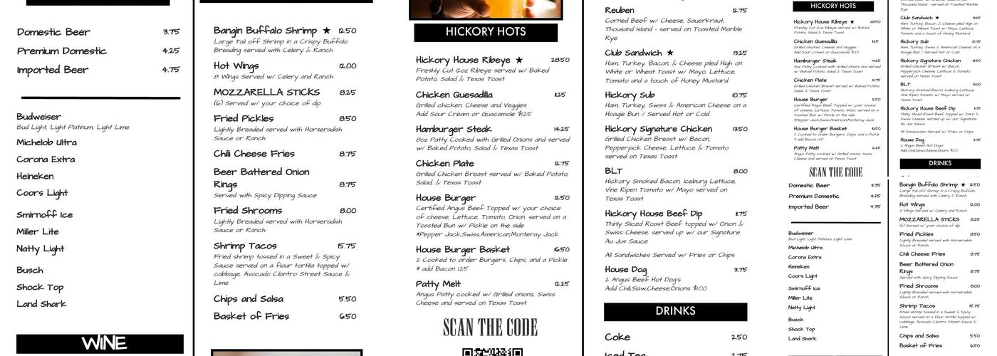 Hickory House Menu
