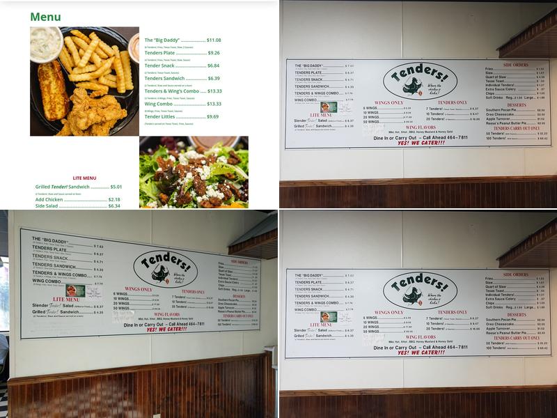 Tenders Menu
