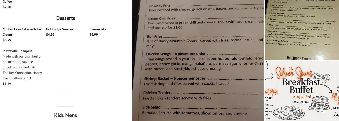 The Silver Spur Menu