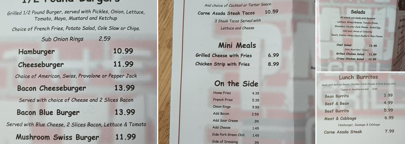 The Patch Grill Menu