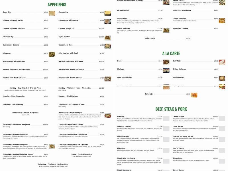 Agave Loco Mexican Grill Menu
