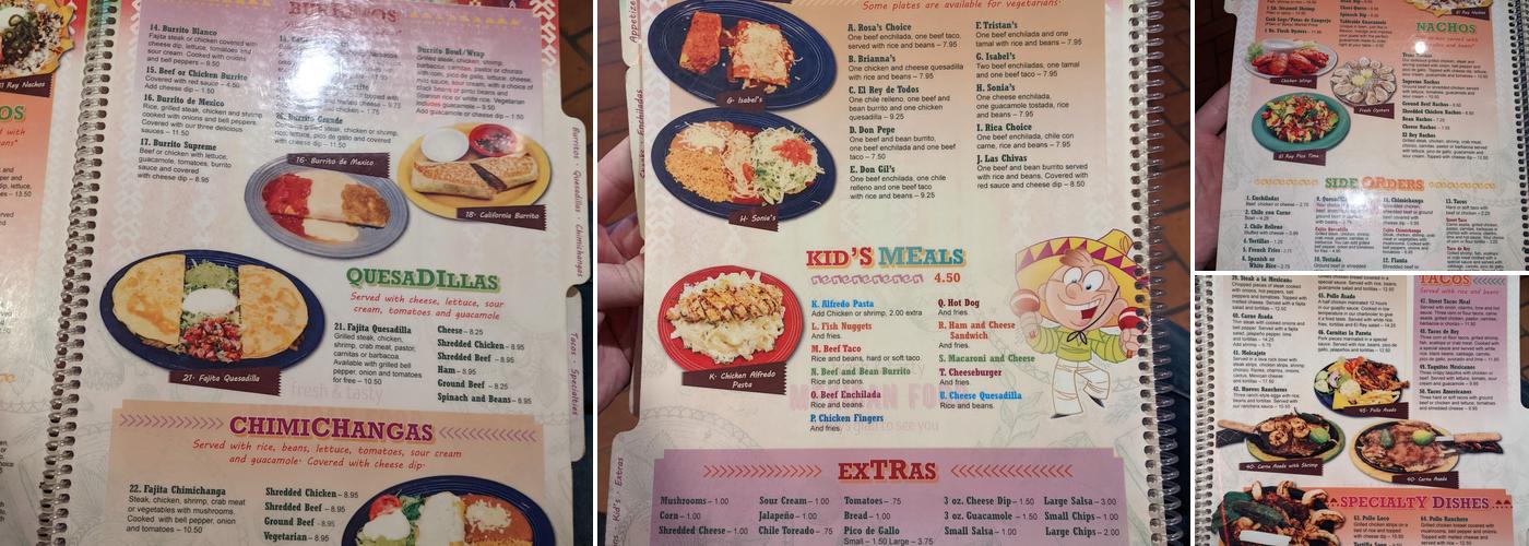 El Rey De Todos Menu