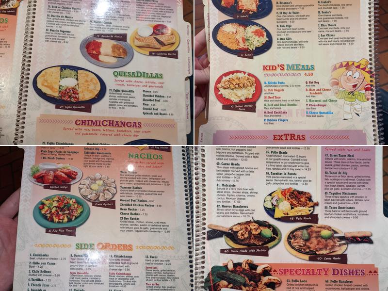 El Rey De Todos Menu