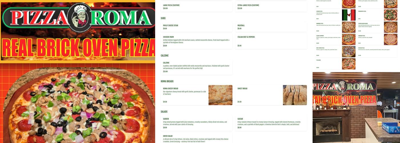 Pizza Roma Menu