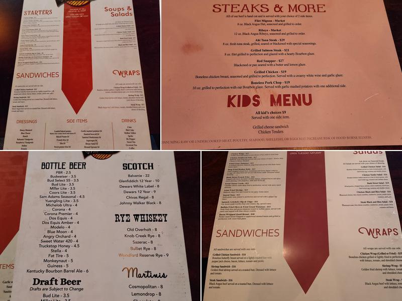 Bank Street Grill Menu