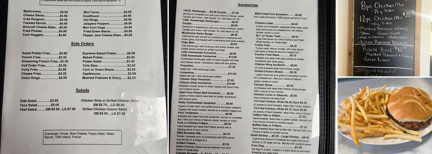 The Fill Inn Station Menu