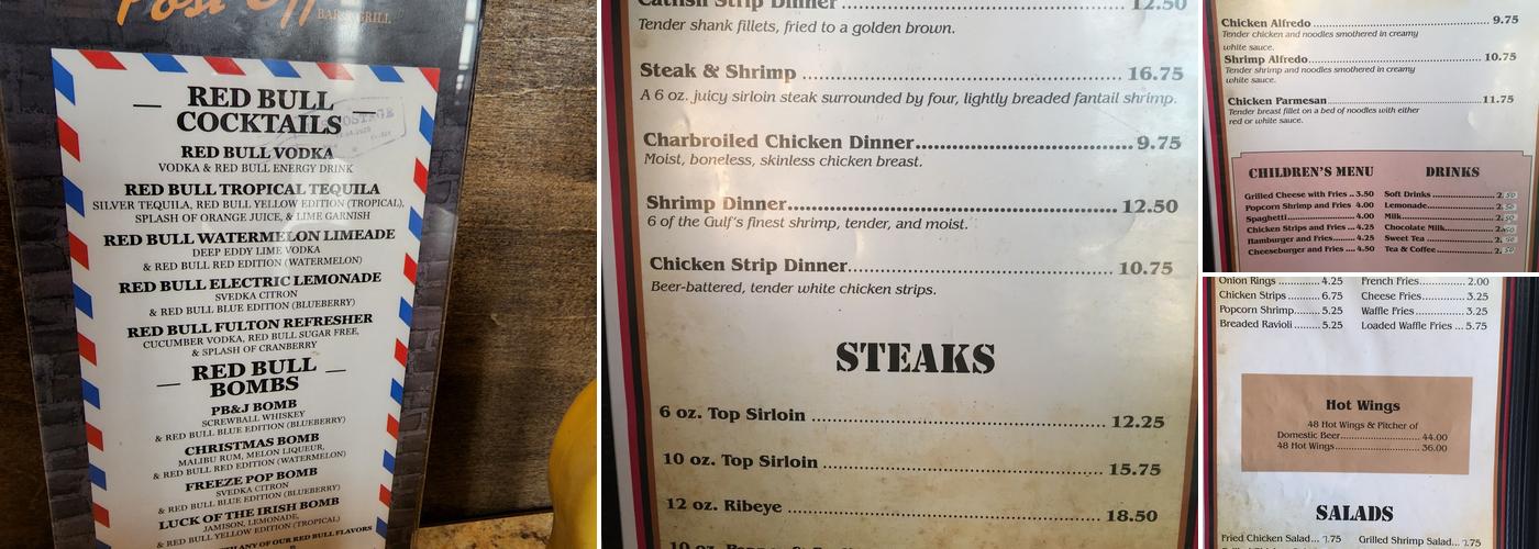 Post Office Bar & Grill Menu