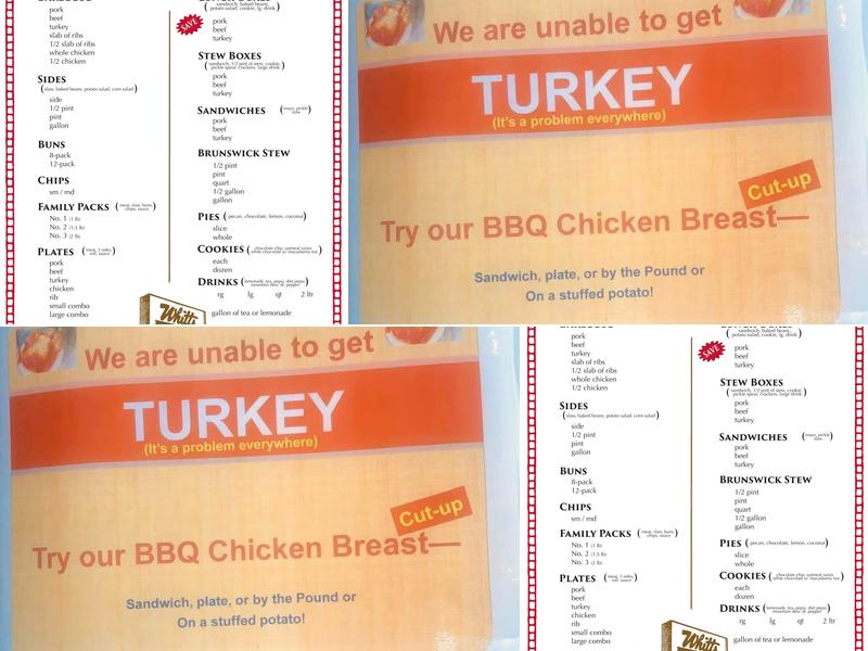 Whitt's Barbecue Menu