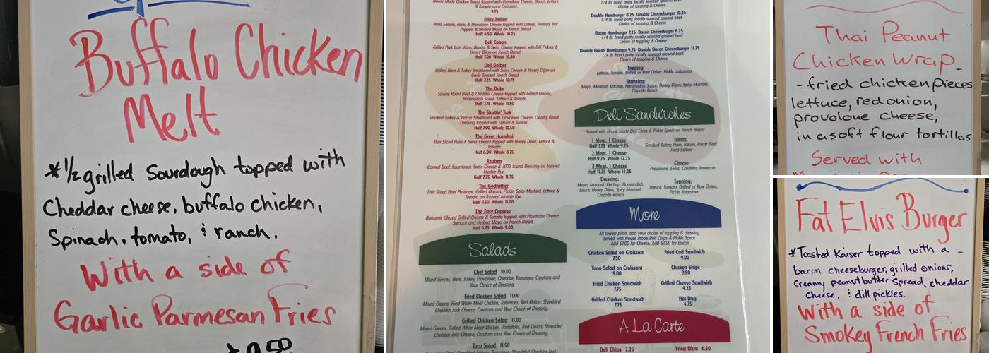 Downtown Deli & Custard Shoppe Menu