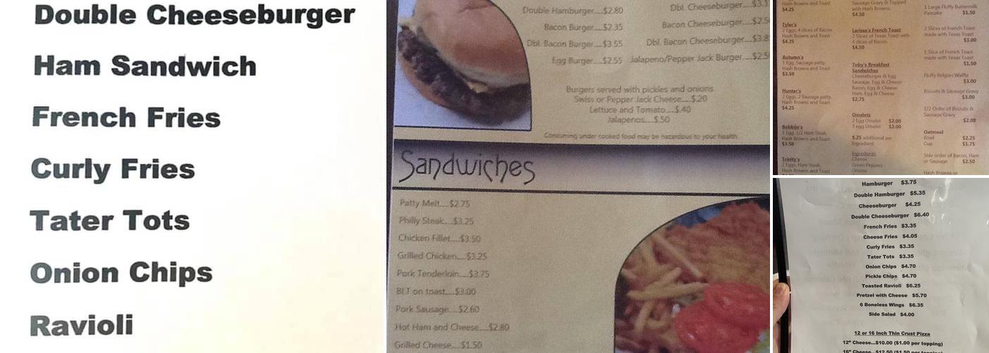 Sharp Corner Tavern Menu