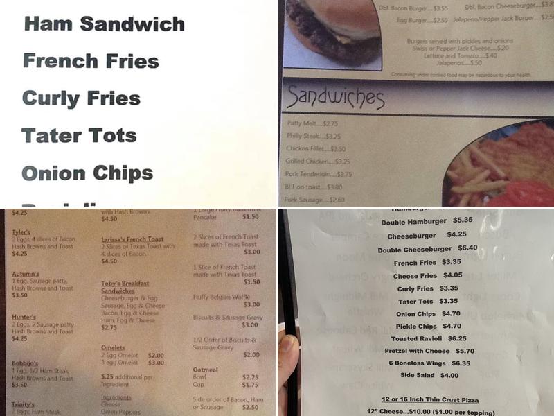 Sharp Corner Tavern Menu