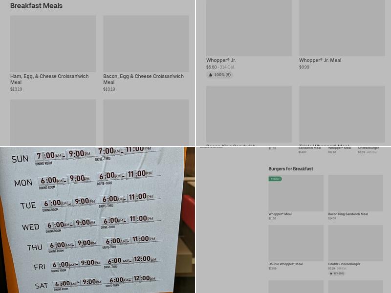 Burger King Menu