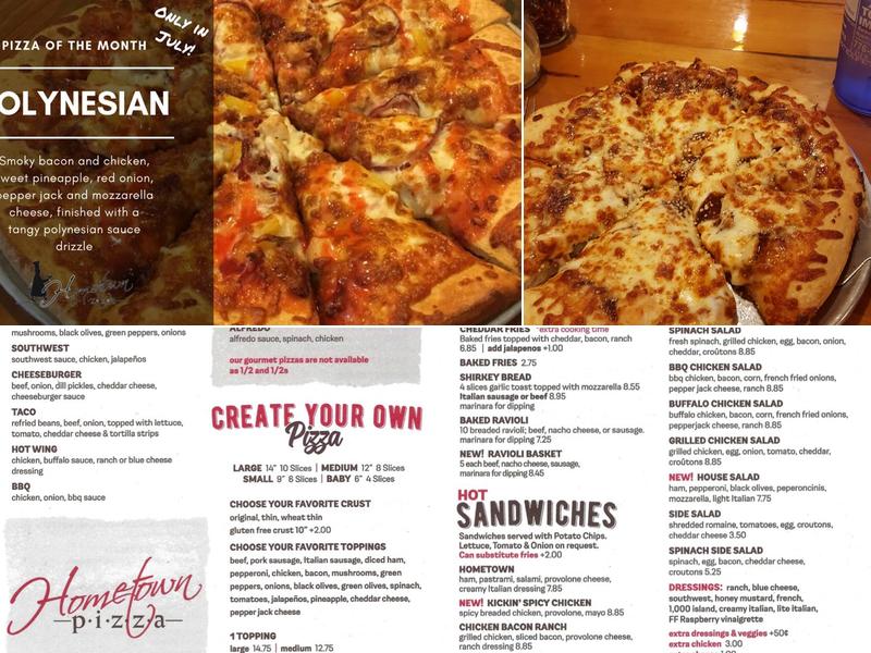 Hometown Pizza Menu