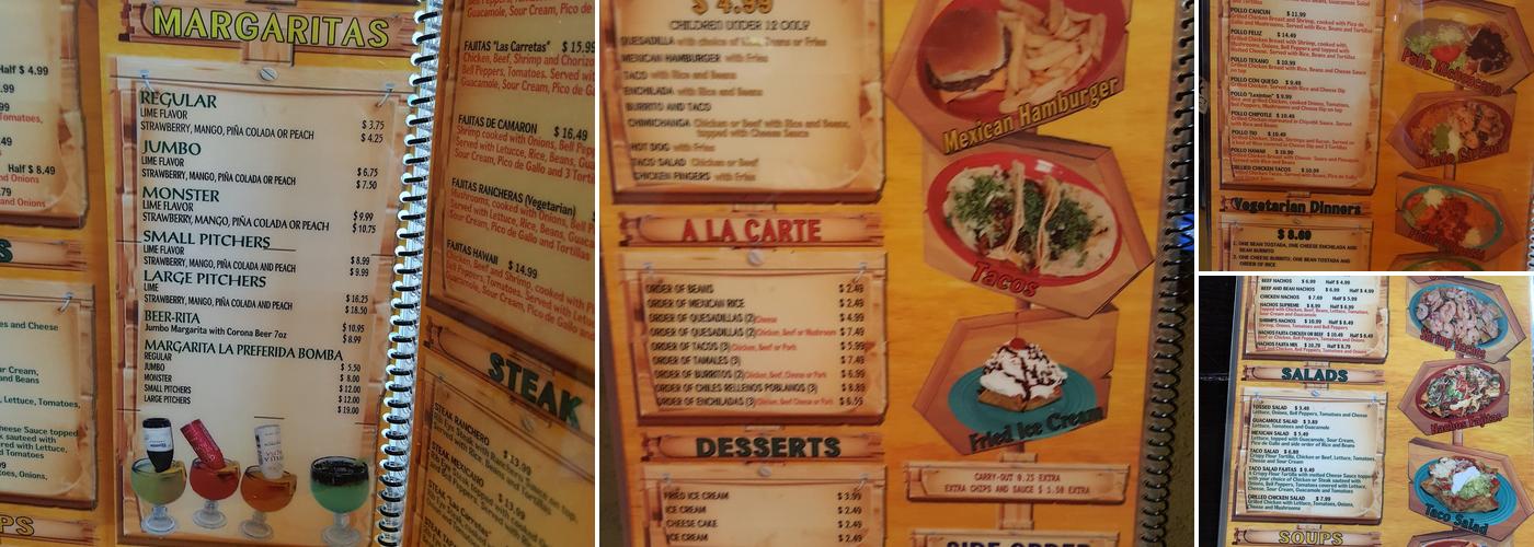 Las Carretas Menu