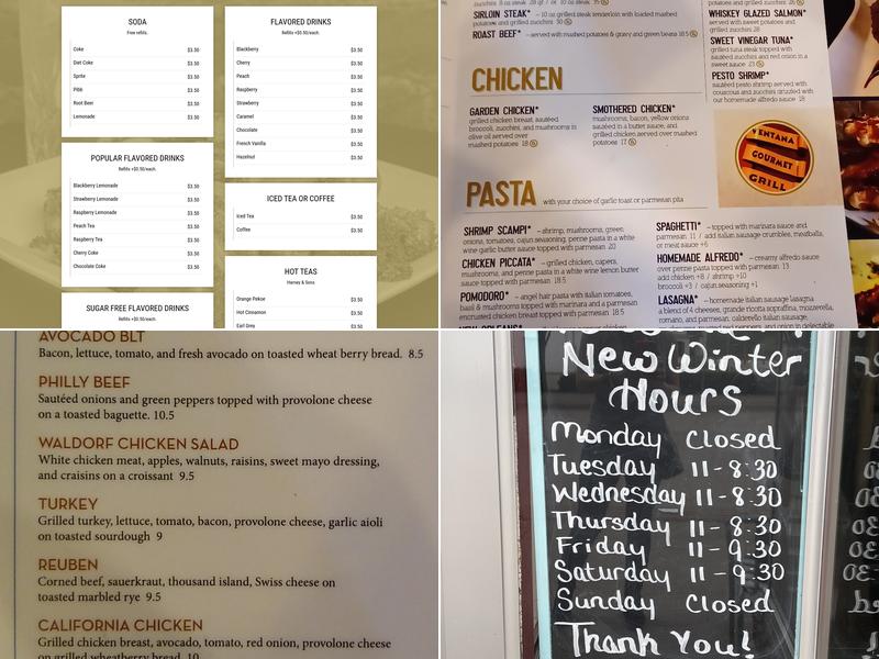 Ventana Gourmet Grill Menu