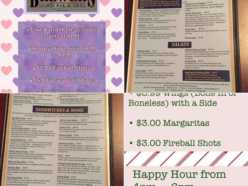 Brewer's Sports Bar & Grill Menu