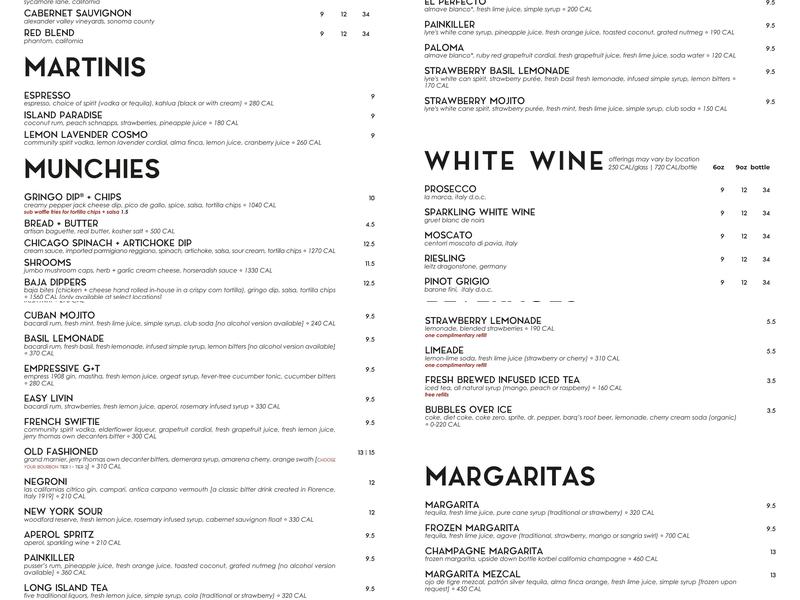 54th Street Scratch Grill & Bar Menu