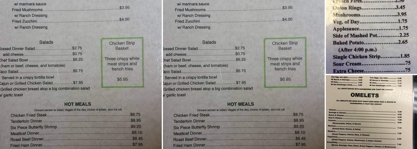 Misty's Restaurant Menu