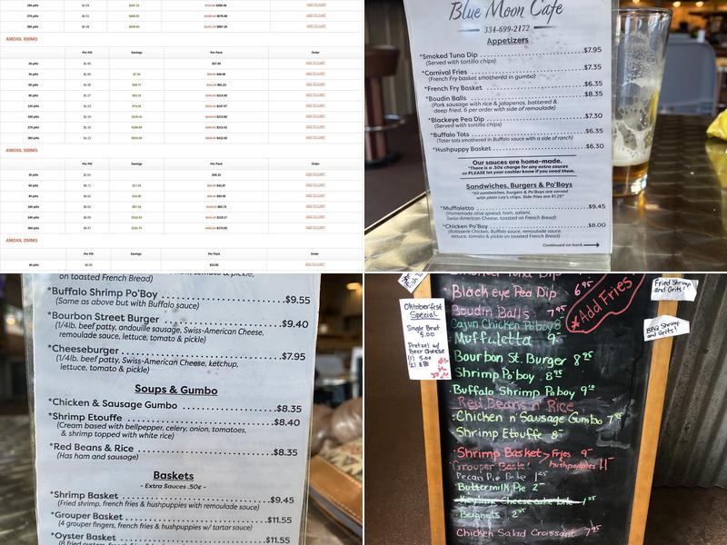 Blue Moon Cafe' Menu