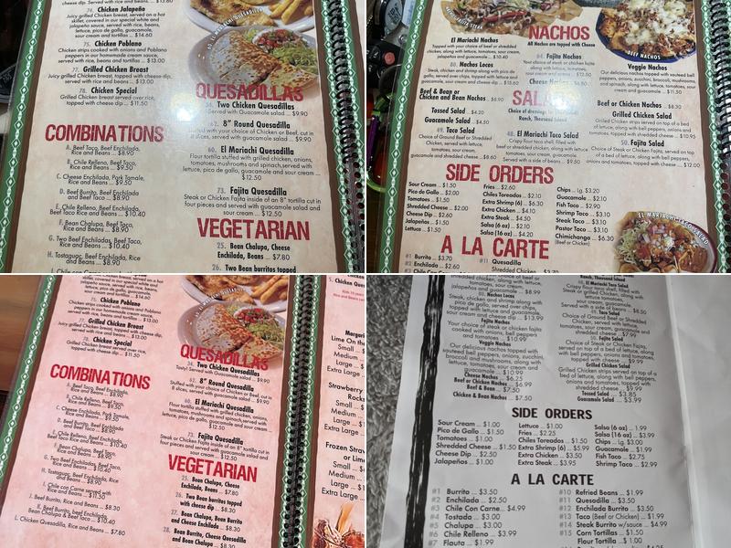 El Mariachi Mexican Restaurant Menu