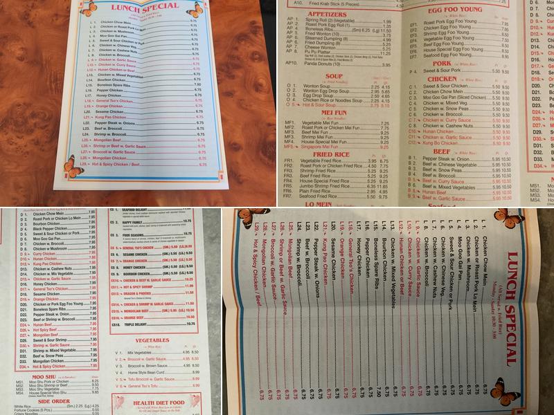 Panda Restaurant Menu
