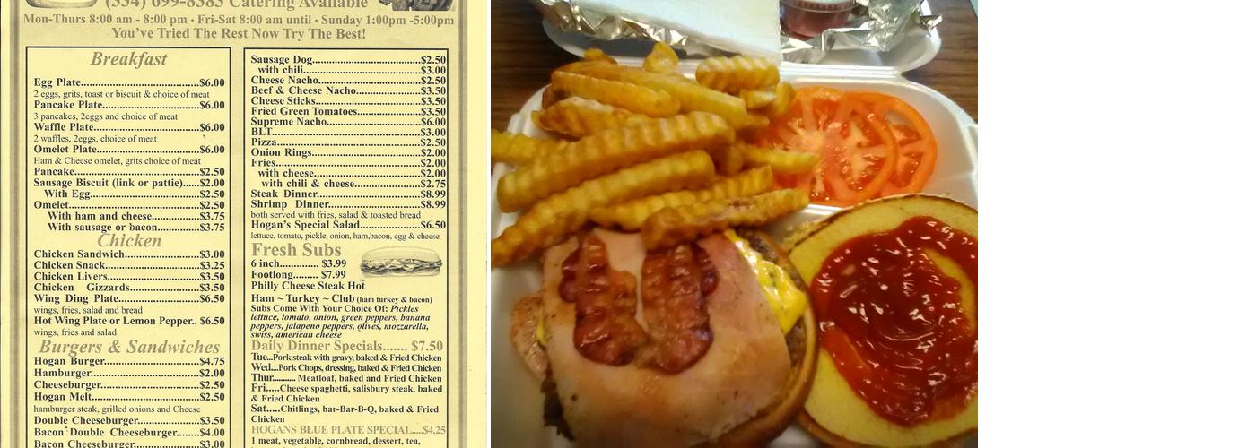 Hogan's Diner Menu