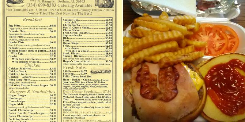 Hogan's Diner Menu