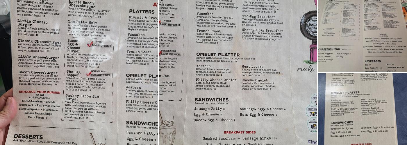 Our Place Diner Menu