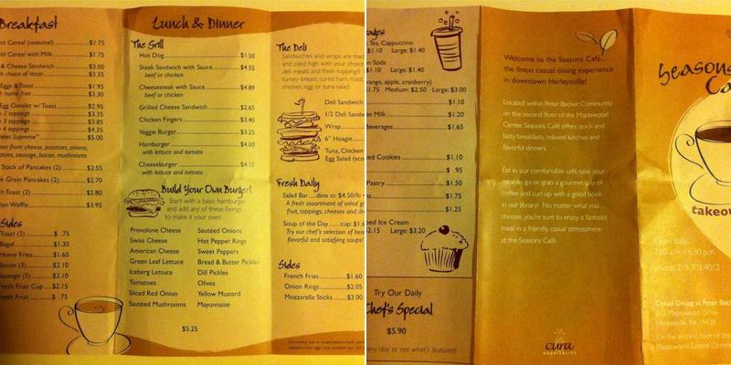 Season's Cafe Menu