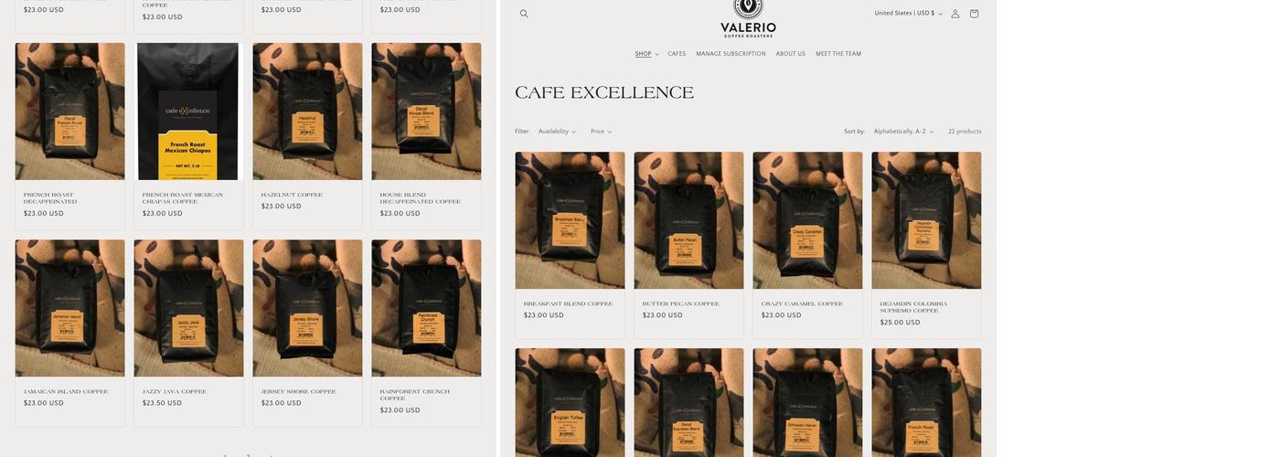 Cafe Excellence LLC Menu