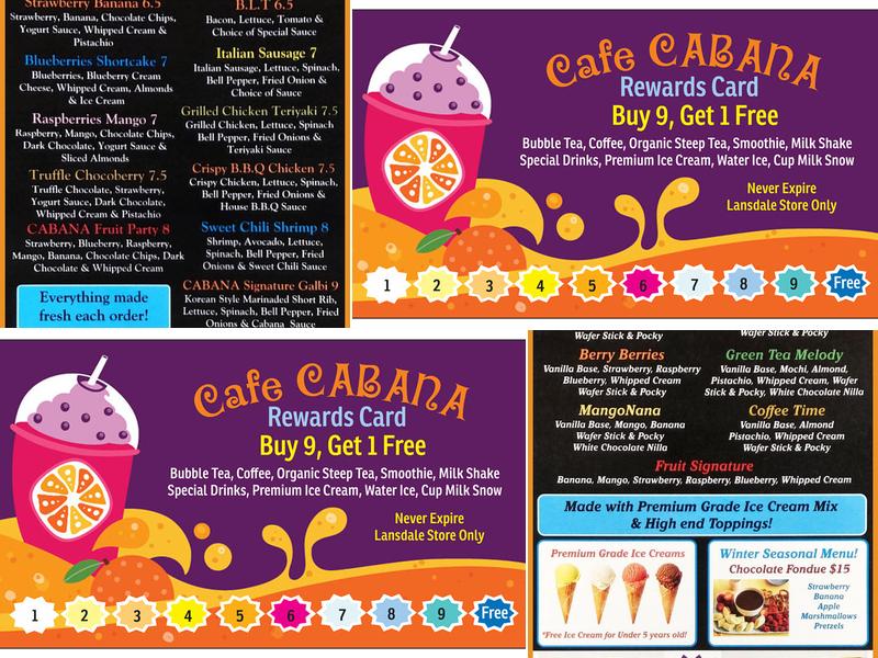 K-Cafe Cabana Menu