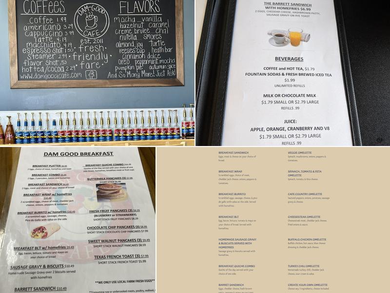 Dam Good Cafe Menu