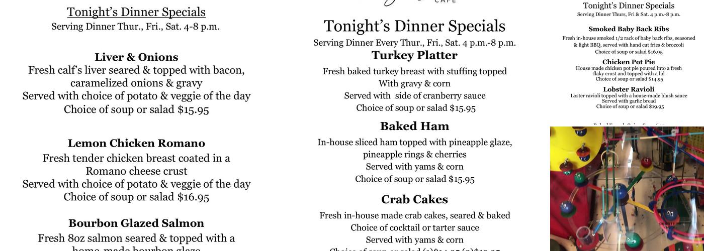 Sunshine Café Menu
