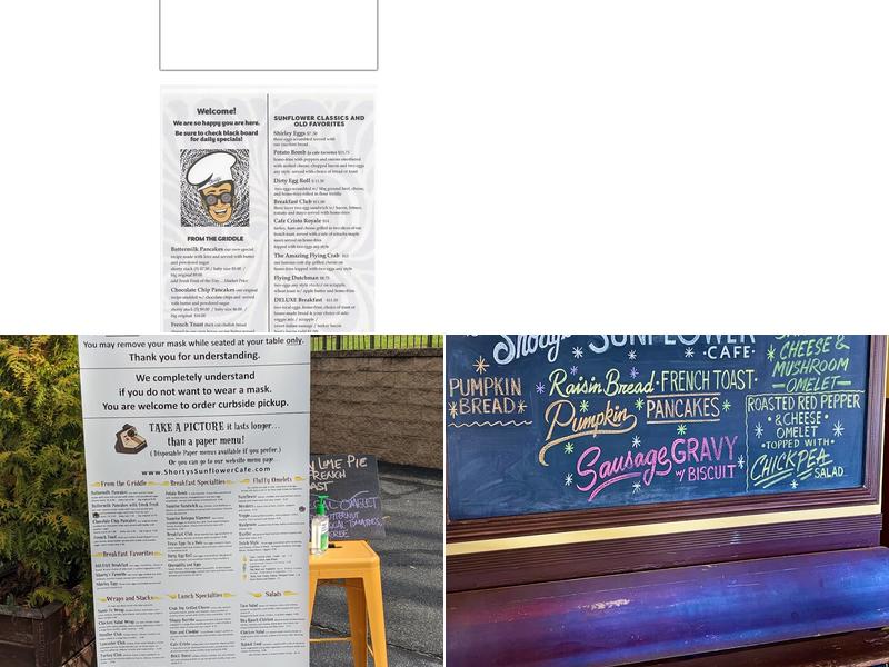 Shorty's Sunflower Cafe Menu